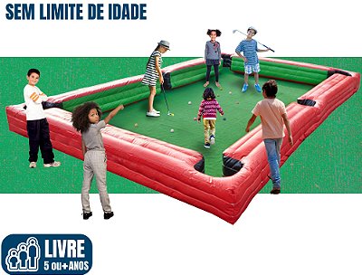 GOLF INFLÁVEL com tacos e bolas (7,5m x 3,5m / altura: 0,40m)