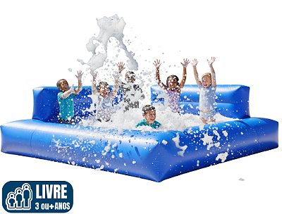 PISCINA DE ESPUMA PREMIUM com água e espuma (3,5m x 3,5m / altura: 0,70m)