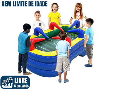 FUTEBOL INFLÁVEL DE MESA (Air Soccer Inflável) (Pebolim Inflável) (2,30m x 1,30m / altura: 1,50m)