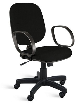 Cadeira de escritório Diretor em tecido preto com base giratória preta