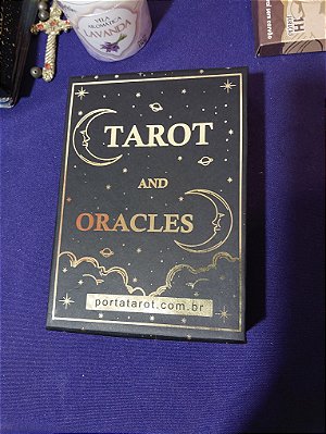 Porta Tarot Preto com Dourado - Edição Luxo ✨ Lua 🔮