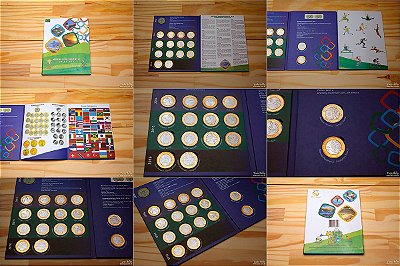 Álbum moedas olímpicas versão luxo - 16 moedas FC (flor de cunho)