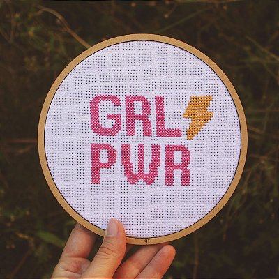 QUADRO / BASTIDOR BORDADO - GRL PWR