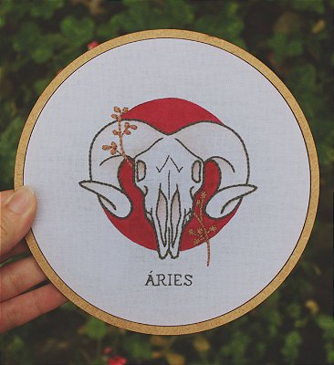 Quadro / Bastidor bordado - Signos - Áries