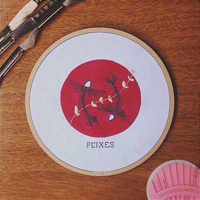 Quadro / Bastidor bordado - Signos - Peixes