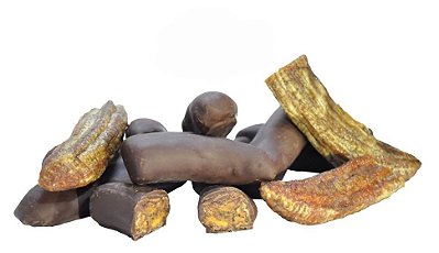 Banana passa banhada em chocolate 70% cacau (200g)