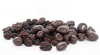 Uvas-passas drageadas em chocolate 70% cacau (200g)