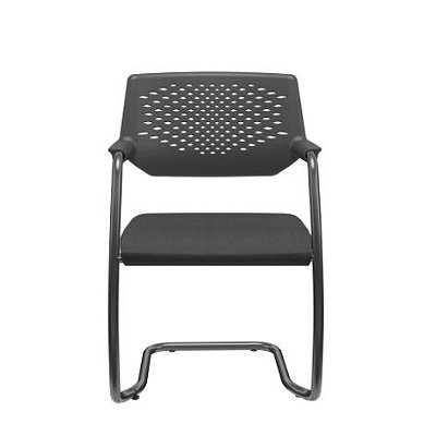 Cadeira Fixa Piena Assento Tecido Preto