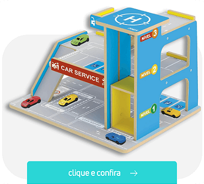 Postinho e Garagem - Car Service Infantil - Brinquedo Educativo Junges