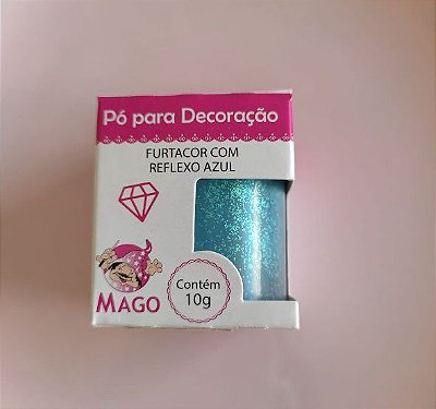 Pó Glitter Para Decoração De Bolo Mago 10 Gramas Furtacor Gliter Comestível Brilhante Reflexo azul