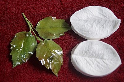 Molde de silicone Conjunto marcador folhas (6,5cm)