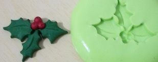 Molde de Silicone Natal - Folha (2,5cm)