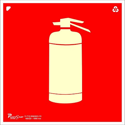 Placa A - E5 Extintor 20x20x0,05 cm