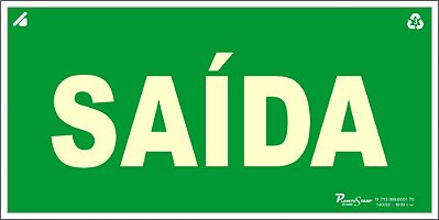 Placa S12 Saída, Fotoluminescente 13x26x0,05 cm