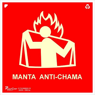 Placa E12 "Manta Anti-Chama" Fotoluminescente 20x20x0,05 cm