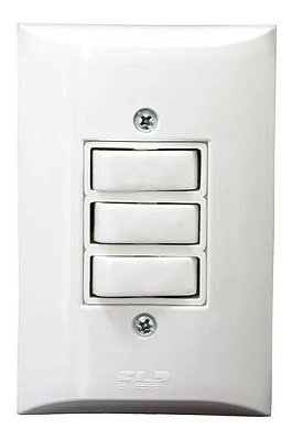 3 TECLAS SIMPLES COM PLACA (POLLAR BRANCA E PEROLA)
