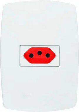 TOMADA 2 POLOS + TERRA C/ PLACA 20A (POLLAR BRANCA E PEROLA)