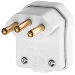 PLUGUE MACHO P. CABO 2 POLOS + TERRA BRANCO 20A