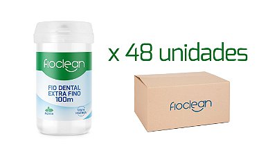 Fio Dental Extra Fino Leve 100m Pague 75m - Fioclean - Caixa com 48 unidades