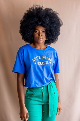 CAMISETA LET´S SHINE BRASIL AZUL