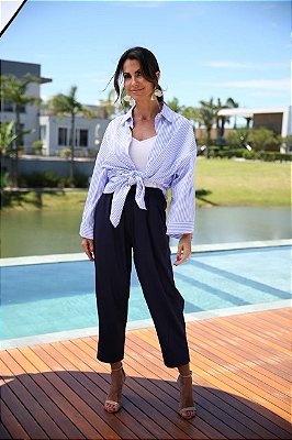 CAMISA SOFIA AZUL/BRANCO