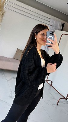 CARDIGAN TRICOT PRETO