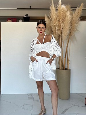 CROPPED NERVURA BRANCO