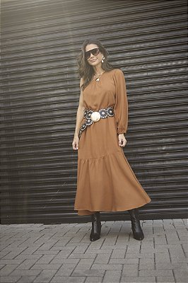 VESTIDO OMBRO TERRACOTA