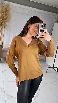 BLUSA REBECA M.LONGA CARAMELO