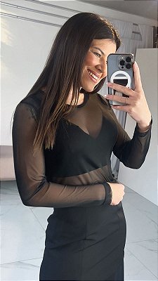 BLUSA TULE CAROL PRETA