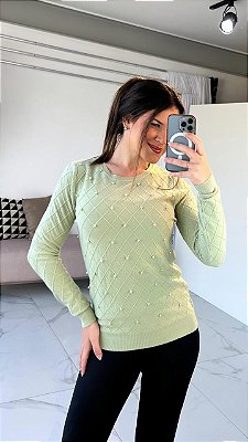 BLUSA MODAL PEROLAS VERDE
