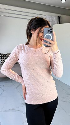 BLUSA MODAL PEROLAS ROSA
