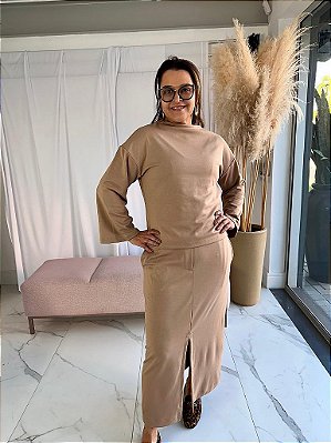 BLUSA PONTO ROMA CELINA BEGE
