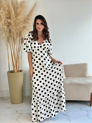 VESTIDO LONGO POA BRANCO