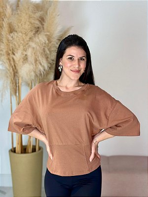 BLUSA OMBRO DESLOCADO MARROM
