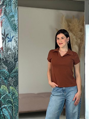 BLUSA POLO MARROM