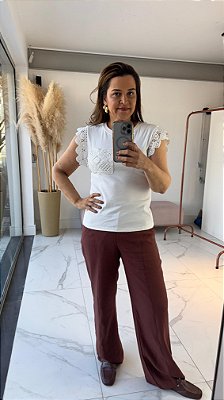 BLUSA COM DETALHE BOLSO CROCHÊ OFF