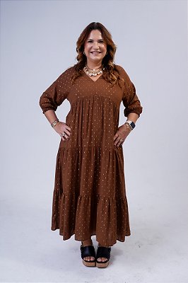 VESTIDO LAURA MARROM