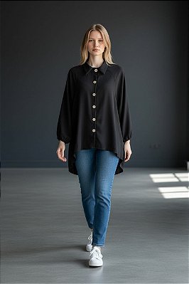 CAMISA LONGA SULEMA PRETO