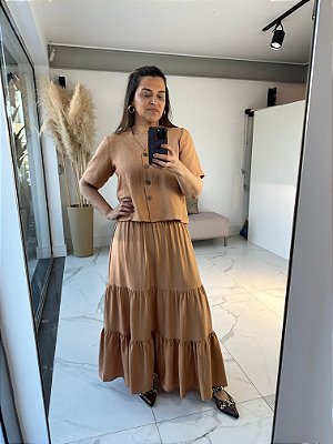 CAMISA CURTA SULEMA MOCHA MOUSSE