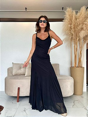 VESTIDO TULE AURORA PRETO