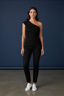 BLUSA UM OMBRO SÓ JULIA PRETO