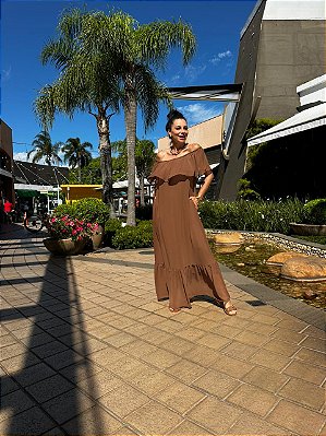 VESTIDO VALENTINA MARROM