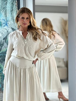 BLUSA BORDADO BOHO BEGE