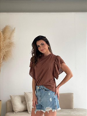 BLUSA MANGA LAISE MARROM