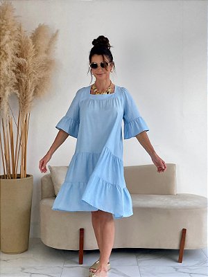 VESTIDO CURTO 3 MARIAS AZUL