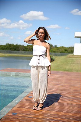 CALÇA TRICOT ALADIM BEGE