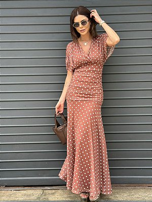 VESTIDO TULE JULIA MARROM