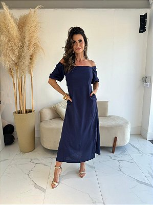 VESTIDO LINHO OLIVIA MARINHO