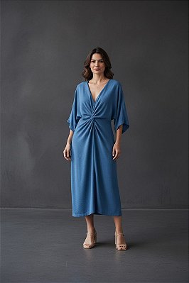 VESTIDO DE NÓ CAROL AZUL